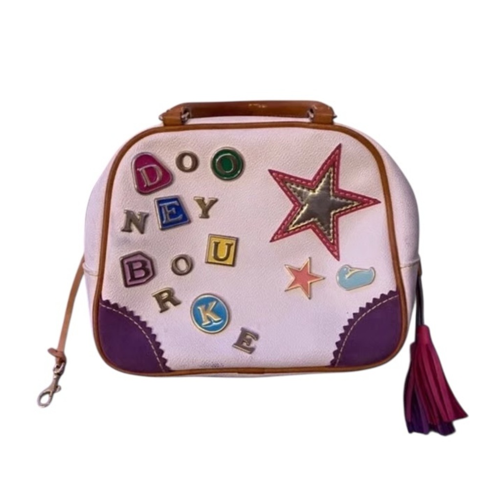 Dooney & Bourke Pink Multicolor Appliqué Cosmetic Case